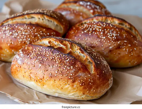 Loaf of bread with sesame seeds