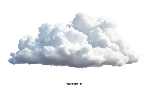 [Transparent Background PNG]Fluffy Cumulus Cloud in a Clear Sky