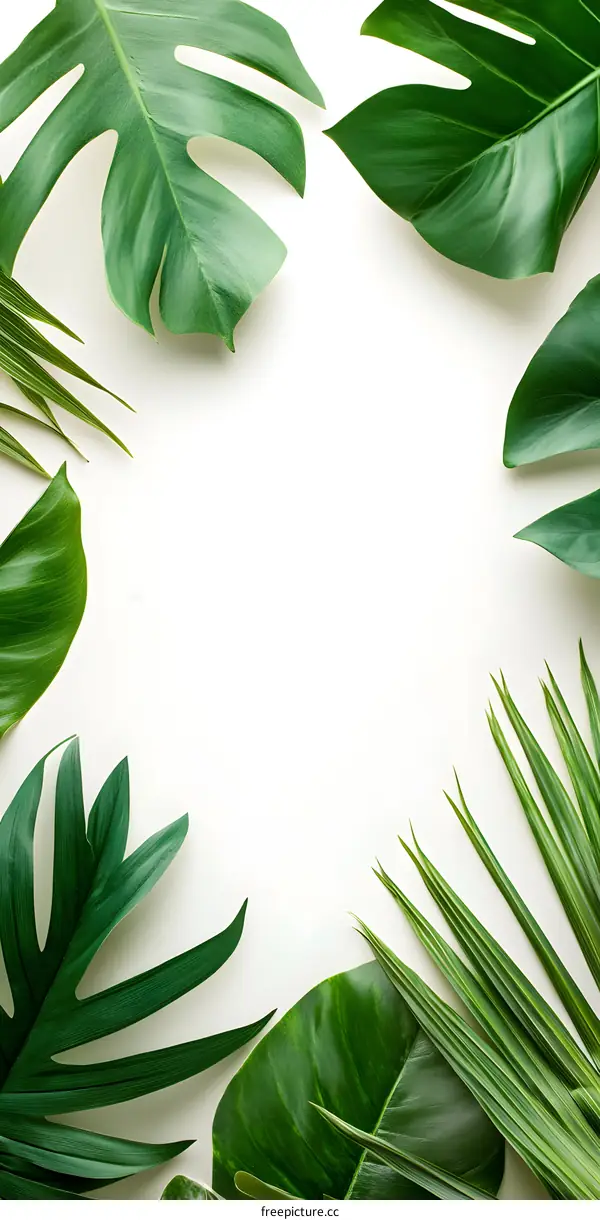Green Tropical Leaves Background
