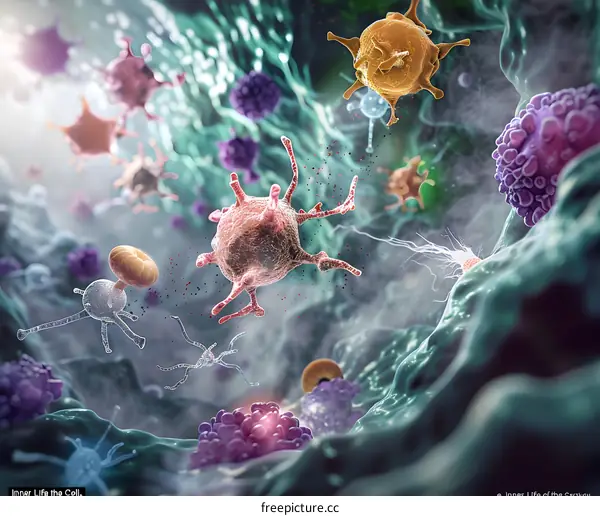 Microscopic View of Cells and Structures