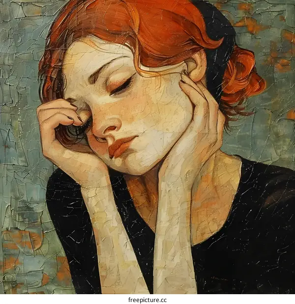 Woman in Repose Oil Painting Portrait