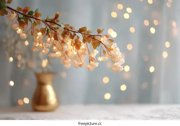 Elegant Floral Arrangement with Warm Lighting