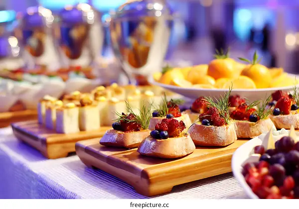 Delicious Buffet Food Display at a Corporate Event
