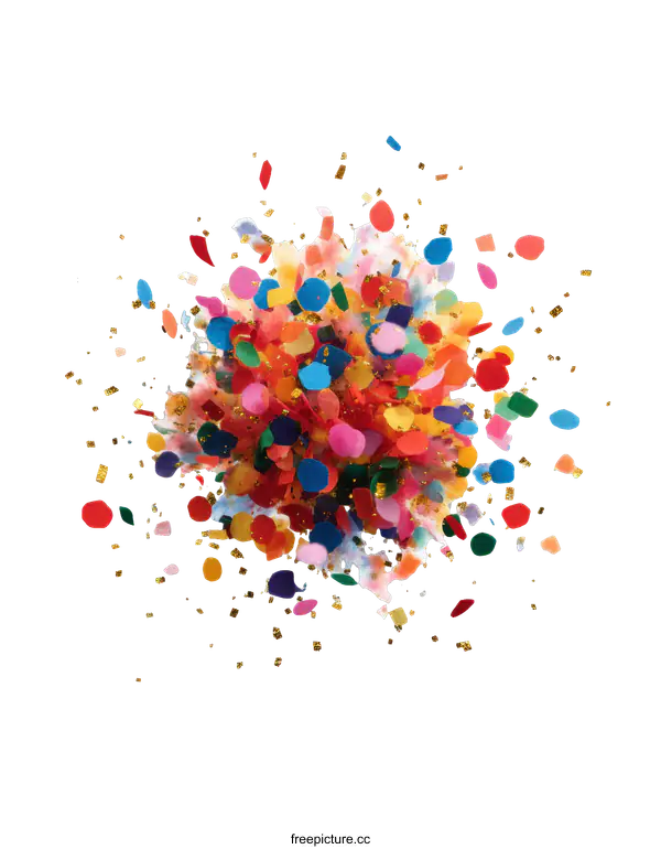 [Transparent Background PNG]Colorful Confetti Explosion Background