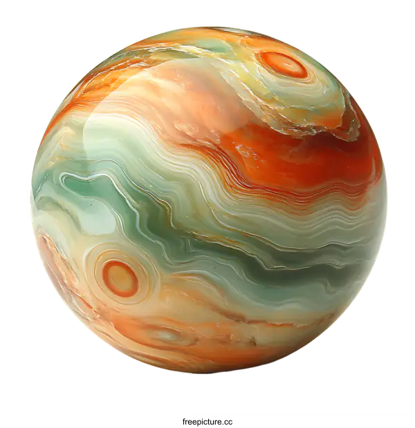 [Transparent Background PNG]Colorful Sphere of Agate Gemstone