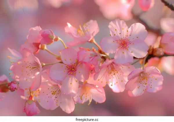 Close-up of beautiful pink cherry blossoms in spring