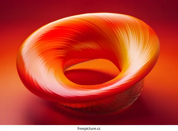 Abstract Red and Orange 3D Geometric Shape