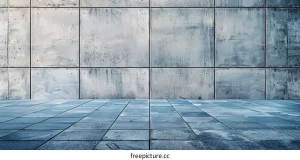 Grunge Concrete Wall and Tiled Floor Texture