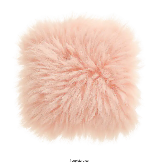 [Transparent Background PNG]Soft Pink Fluffy Sheepskin Throw Pillow