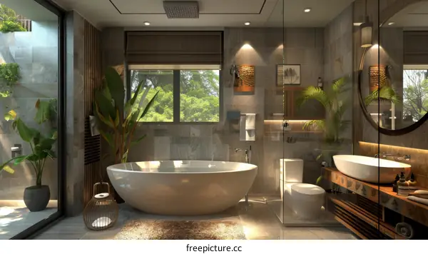 Modern Tropical Bathroom Interior Design