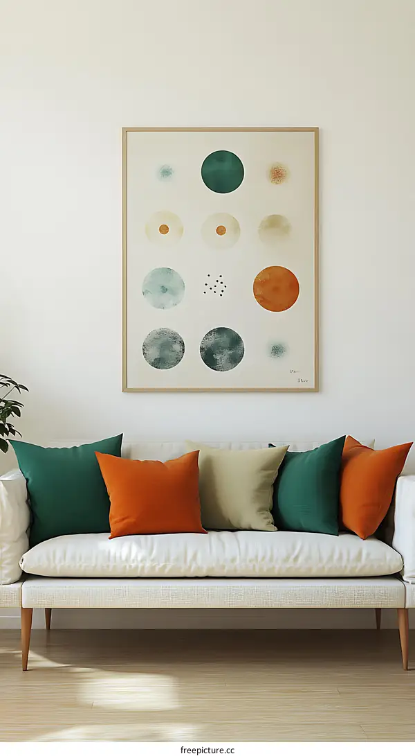 Abstract Circles Art Print on a Wall