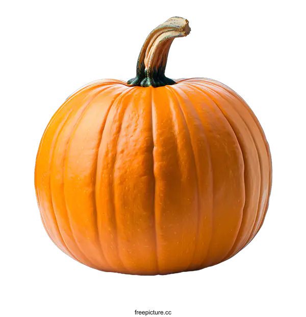 [Transparent Background PNG]Ripe Orange Pumpkin on White Background