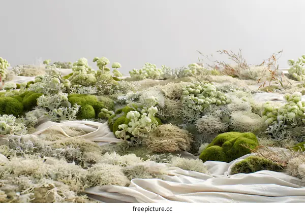 Green Moss and Lichen Closeup Texture