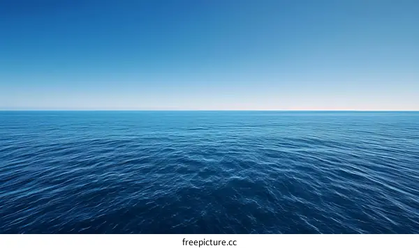 Calming Ocean with Azure Sea Water Under Clear Sky