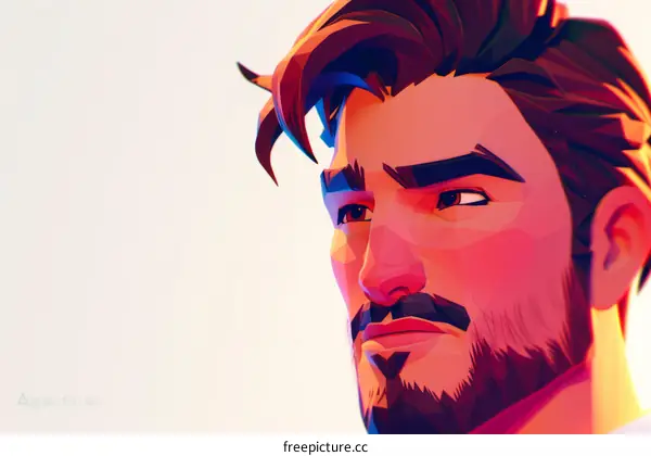 Portrait of a Man with Brown Hair and Beard