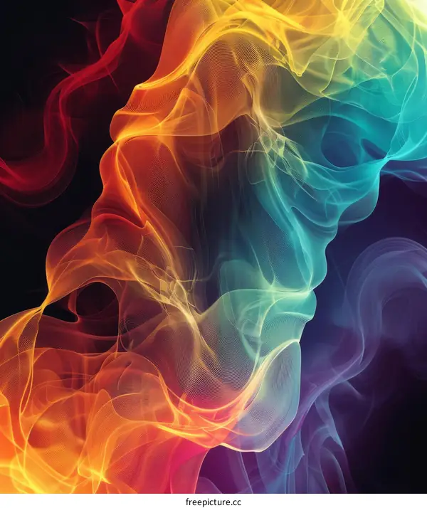 Multicolored Abstract Flowing Painting