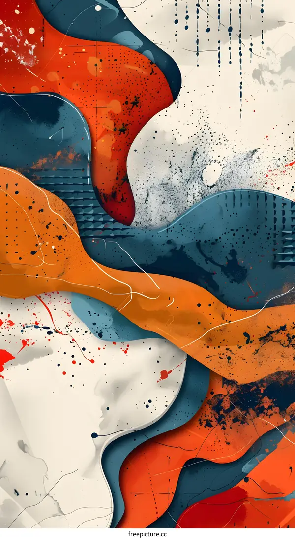 The collision of geometric shapes and colors