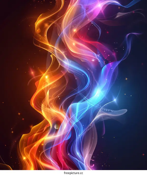 Dynamic Wavy Gradient Flames Art