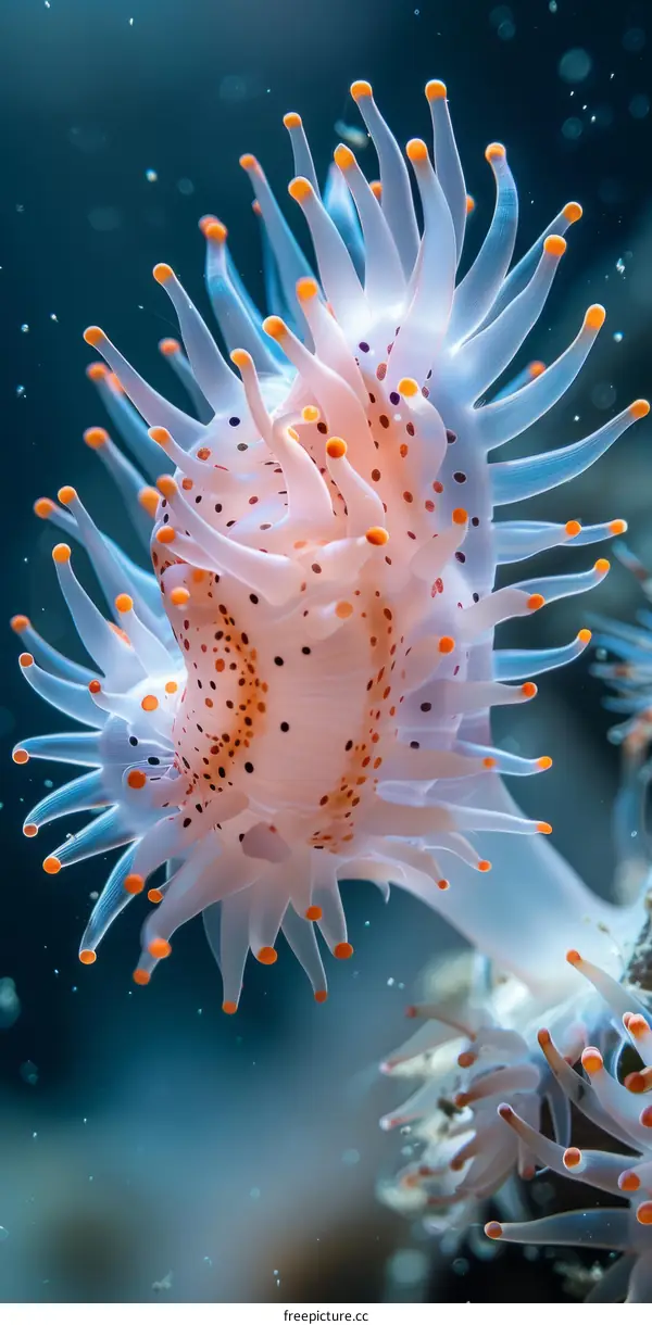 Underwater world of a pink anemone