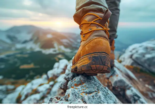 A person hiking in the mountains