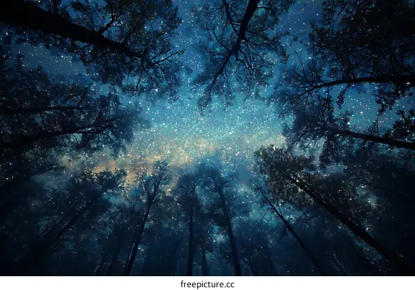 Starry Night Forest View