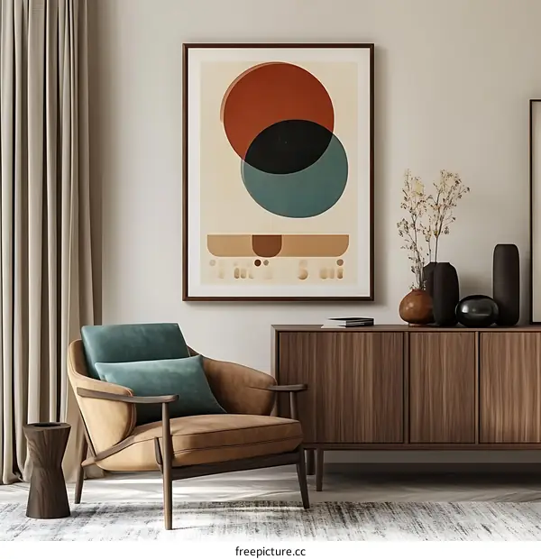 Abstract Art Print with Circles