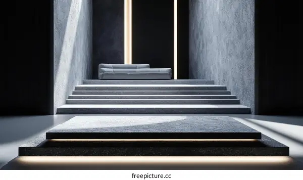 Modern Minimalist Interior Design with Steps