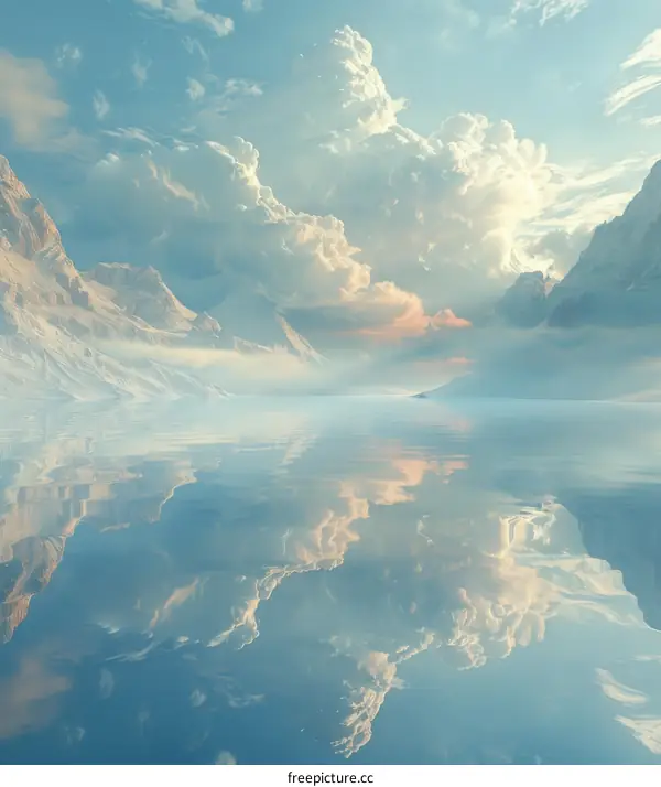Majestic Glacier Reflection in Tranquil Lake