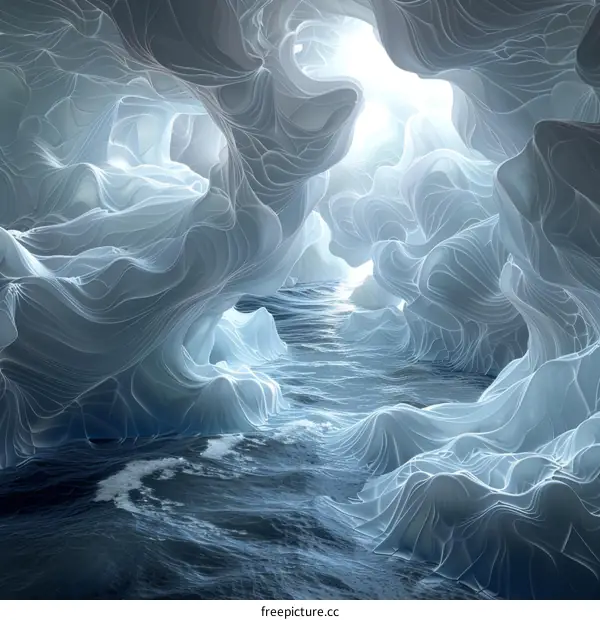 Bioluminescent Cave Exploration