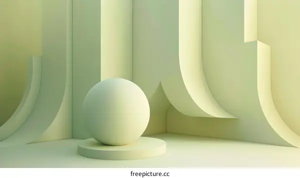 Abstract Green Geometric Shapes 3D Illustration