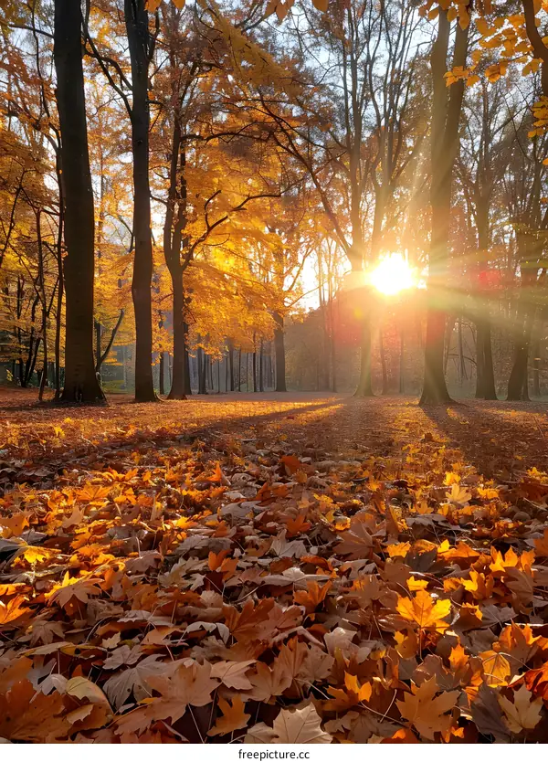 Golden Autumn Forest Floor