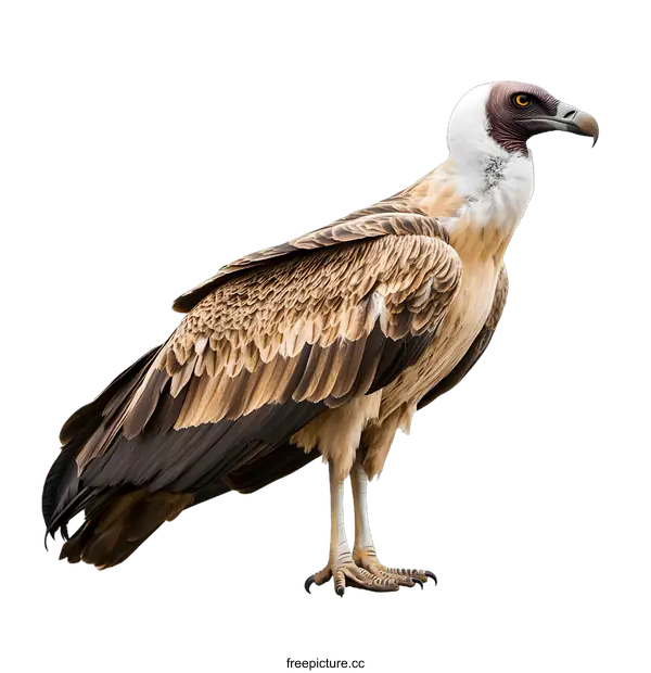 [Transparent Background PNG]Griffon Vulture Standing on a White Background