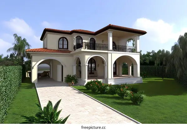 Modern Mediterranean Style House Exterior Design