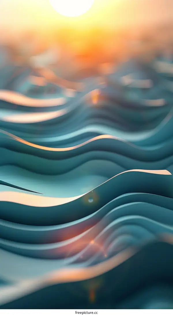 Abstract Blue and Green Wave Background