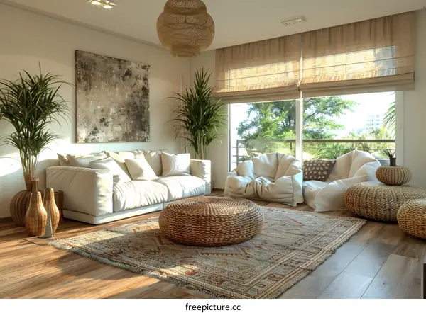Modern Coastal Living Room with Serene Neutral Tones