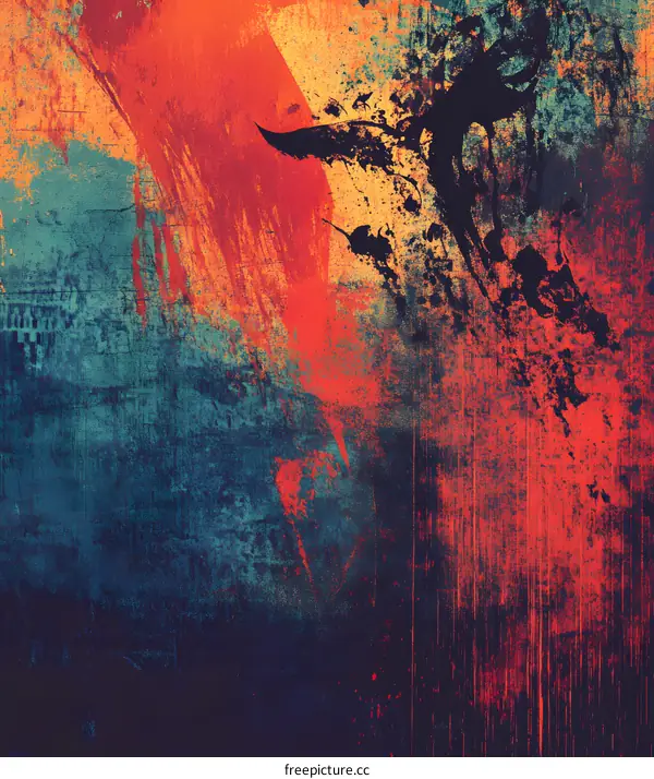 Abstract Background with Colorful Strokes and Splashes