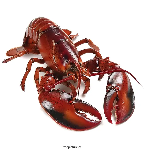 Fresh red lobster on white background