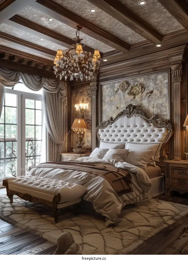 Luxury Elegant Bedroom Interior Design Illustration