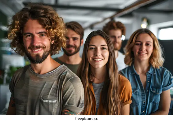 portrait of a group of young people smiling