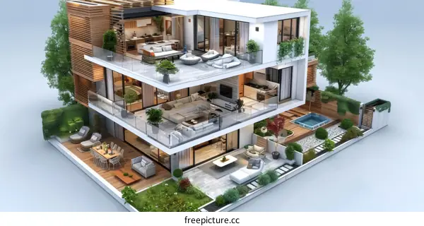 Modern Townhouse Architectural Visualization