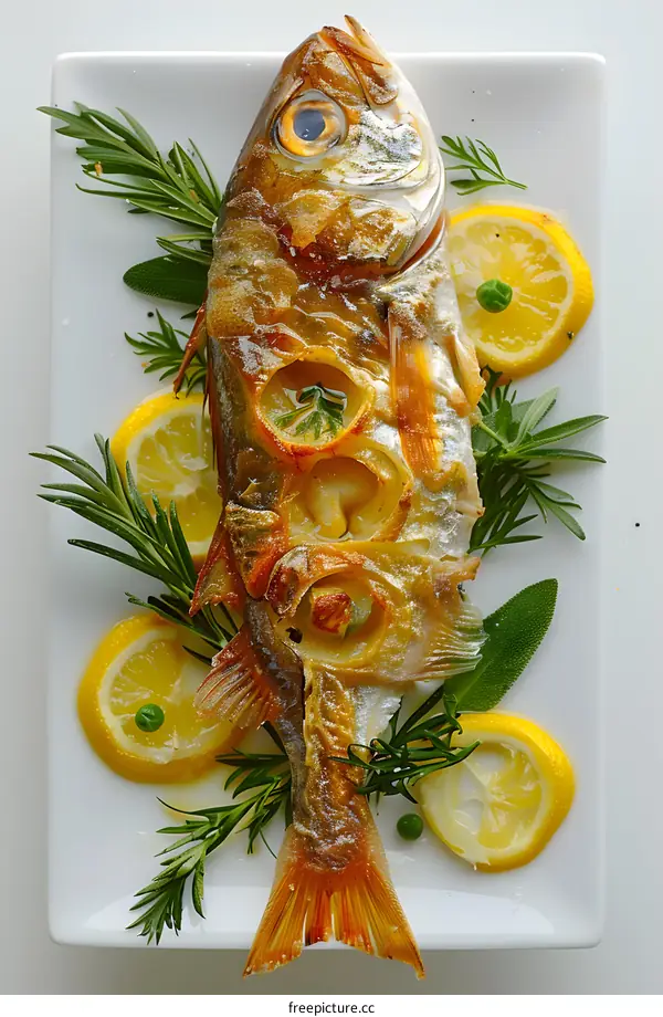 Roasted Fish with Rosemary and Lemon