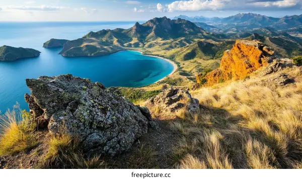 Stunning Coastal Landscape with Turquoise Bay