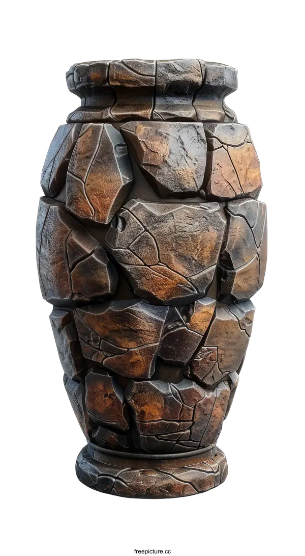 [Transparent Background PNG]Vase made of stone