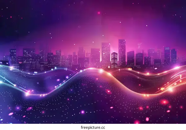 Urban Skyline at Night