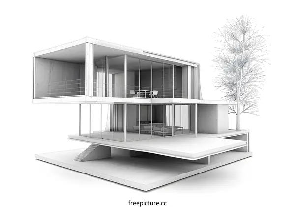 Modern Home Architecture Design Illustration