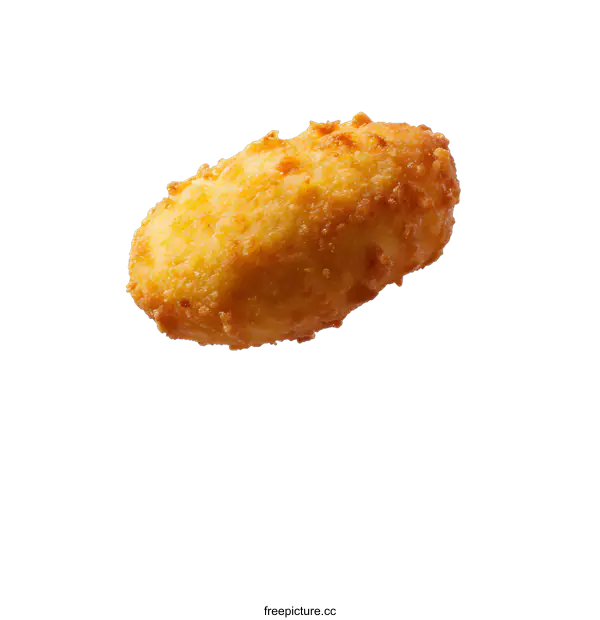 [Transparent Background PNG]Single Breaded Chicken Nugget on White