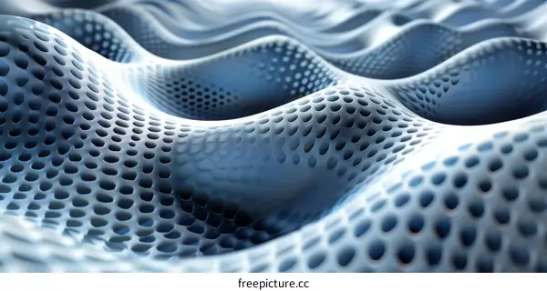 Abstract Blue Futuristic Surface with Hexagonal Pattern