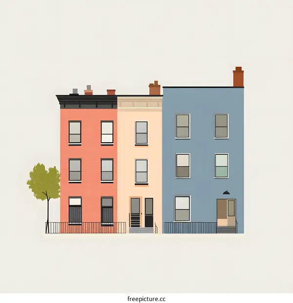 Three Story Townhouses in Minimalist Style