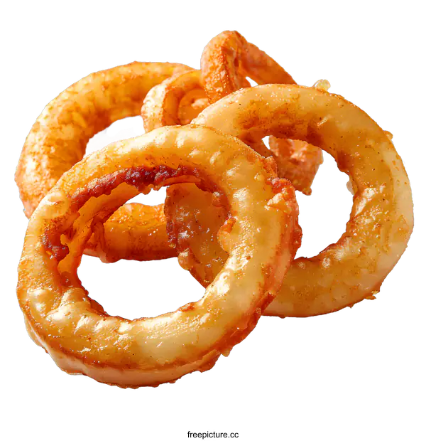 [Transparent Background PNG]Onion rings isolated on white background