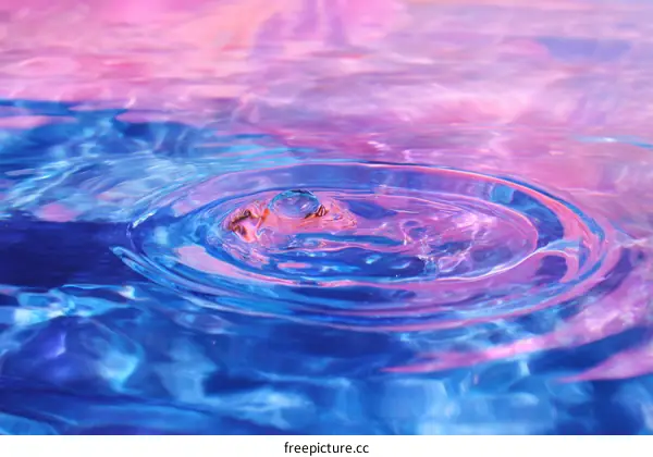 Abstract Water Ripple with Vibrant Colors